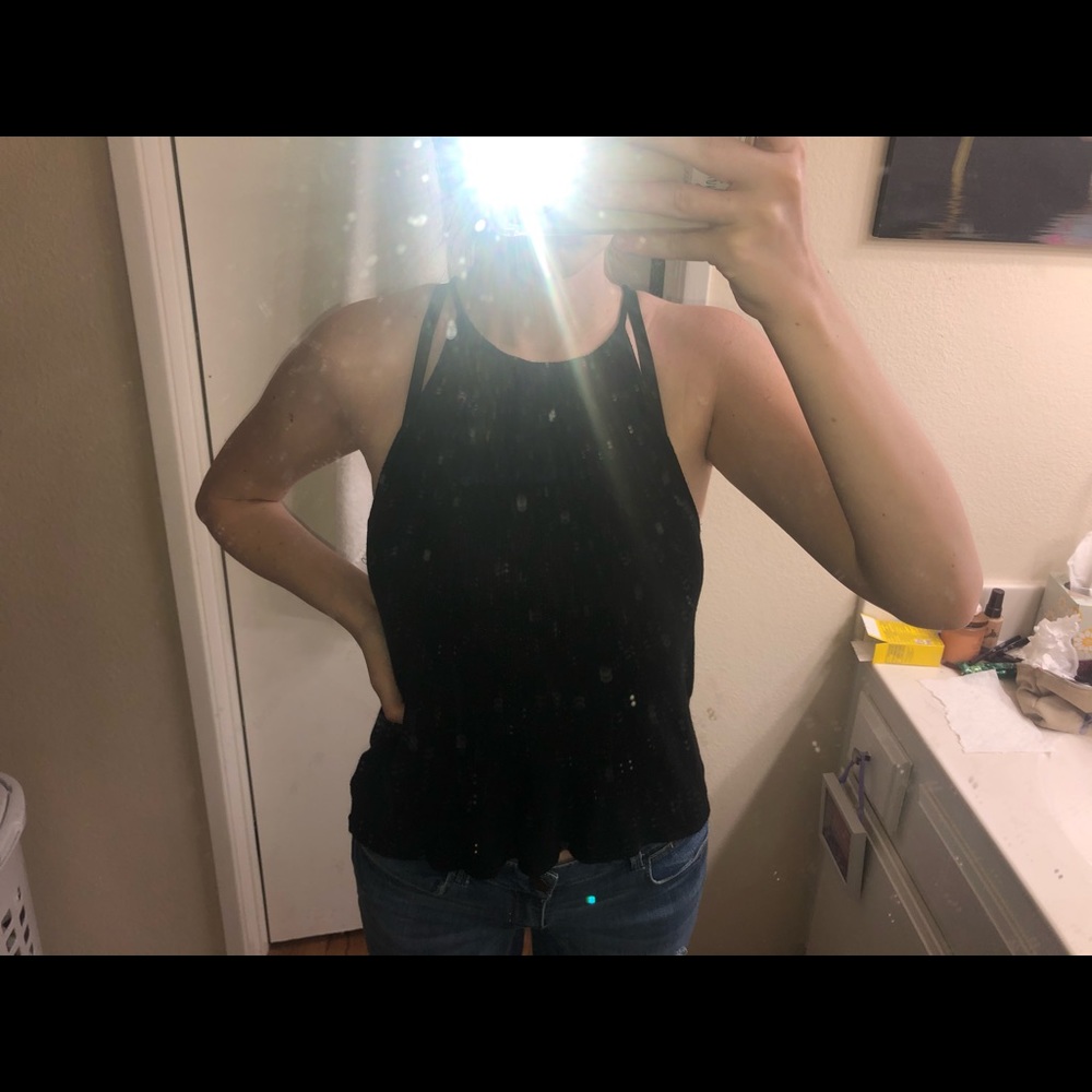 black halter tank top <3
